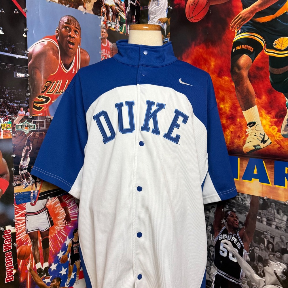 Vintage 90s Duke Blue Devils Nike Shooting Shirt Warm Up Basketball Jersey Sz 3X